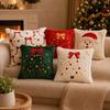 Soft Christmas Pillow Cover Santa Claus Bowknot Throw Cushion Case Square 45cm 17.72in Xmas Tree Pillowslip Home Decor