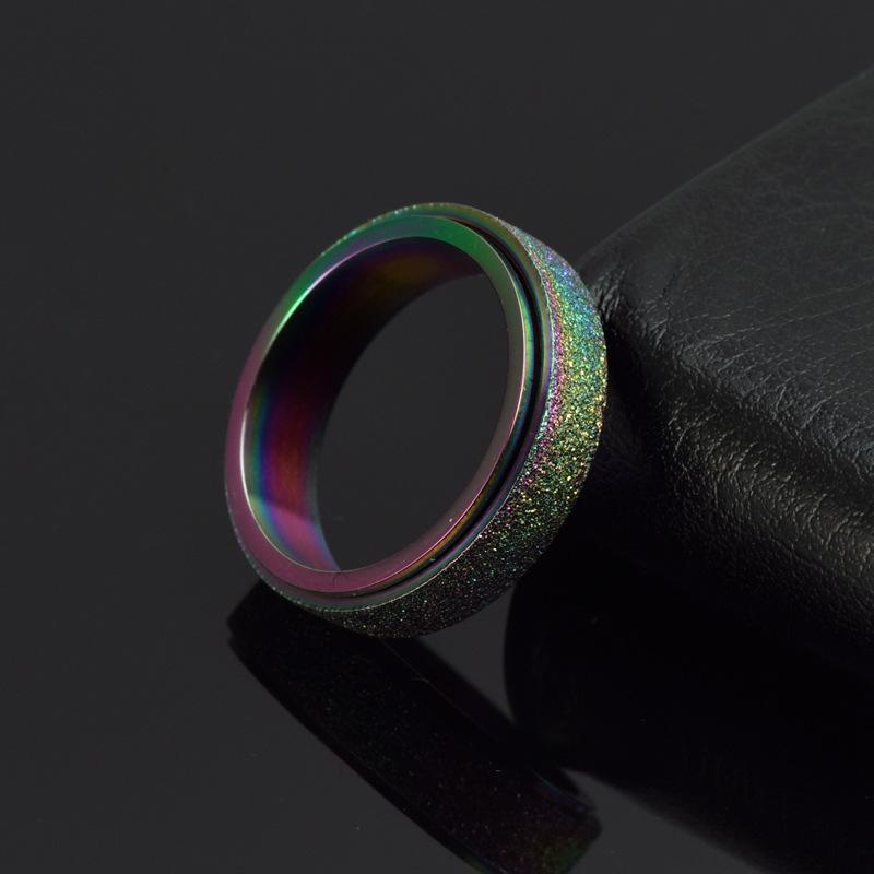Personalized Matte Titanium Steel Rotatable Ring – Unisex, Fashionable Couple Jewelry, Ins Style