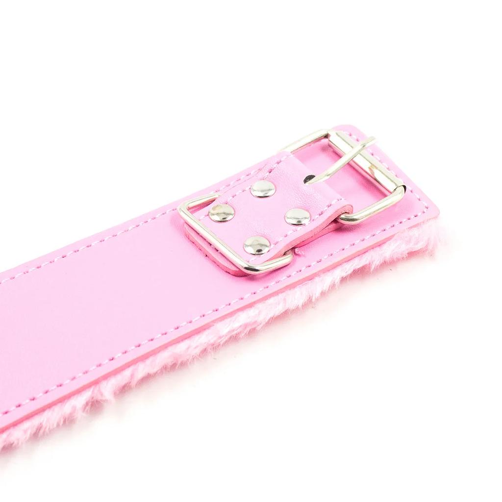 Sexy Pink PU Leather Chain Collar with Leash  Collar Bondage Gear Adult Games Sex Accessories Harness Adult Sex Toys