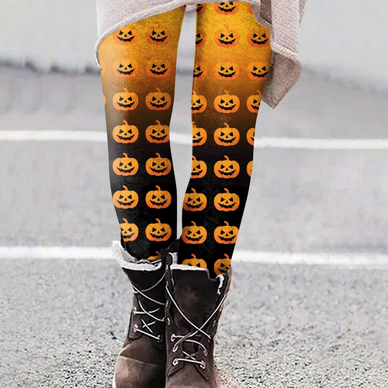 

Жіночі повсякденні спортивні штани для йоги на приталеному малюнку на Хелловін, укорочені штани XXL