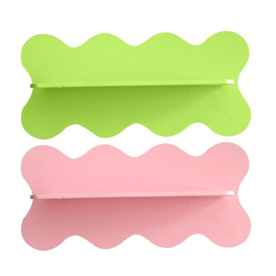 Yousheng Floating Wall Shelf Wooden Wall Mounted Shelf Wave Edge Display Shelf Storage Organizer for Home Decor Small Collectibles Plants Figurines