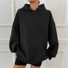 Women's Fashion Casual Solid Color Pocket Long Sleeve Hoodie