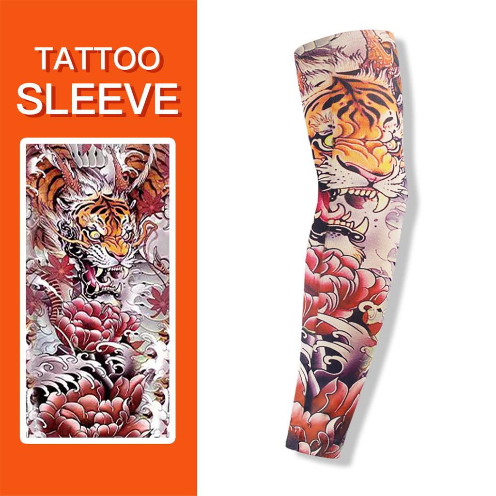 Maniche Tatuaggio alla Moda Traspiranti e Comode per Golf, Guida, Equitazione Copribraccia Tatuaggio Temporaneo