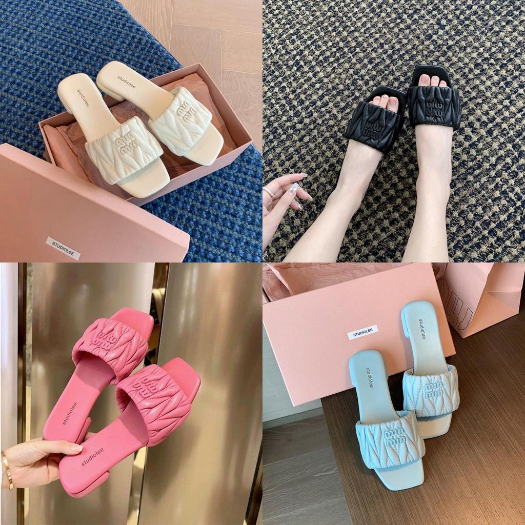 Summer Flat Slippers For Women Pu Casual Footwear With Rubber Sole For Daily Use