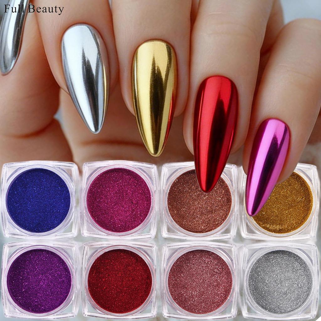 New 8 Colors Bottled Magic Mirror Nail Glitter Set Bottled Mirror Nail Polish Nail