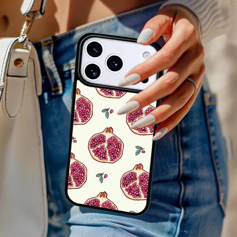 Pomegranate Pattern Phone Case For iPhone 17 Air 14 15 13 12 Max Cover For Apple 16e 11 Pro Max Plus Coque
