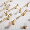 French Style Wardrobe Door Handles Personality Marble Crystal Brass Pulls for Cabinet Cupboard Dresser Drawer Furniture Hardware