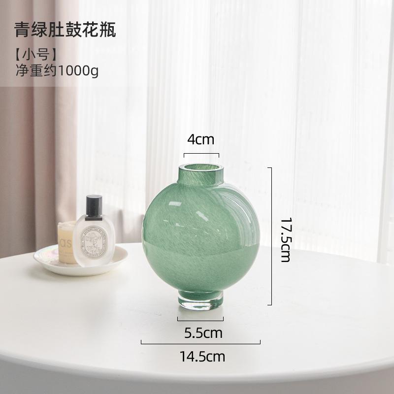 Glass Vase Circular Marble Pattern Flower Vase Flower Arrangement Accessories Glass Bottle Terrarium Home Decoration Accessories