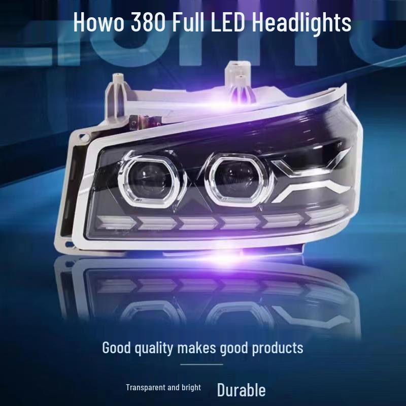 

Sinotruk Howo Headlight Assembly: Super Bright Dual-Lens LED Daytime Running Lights for 380 08 Model. Right