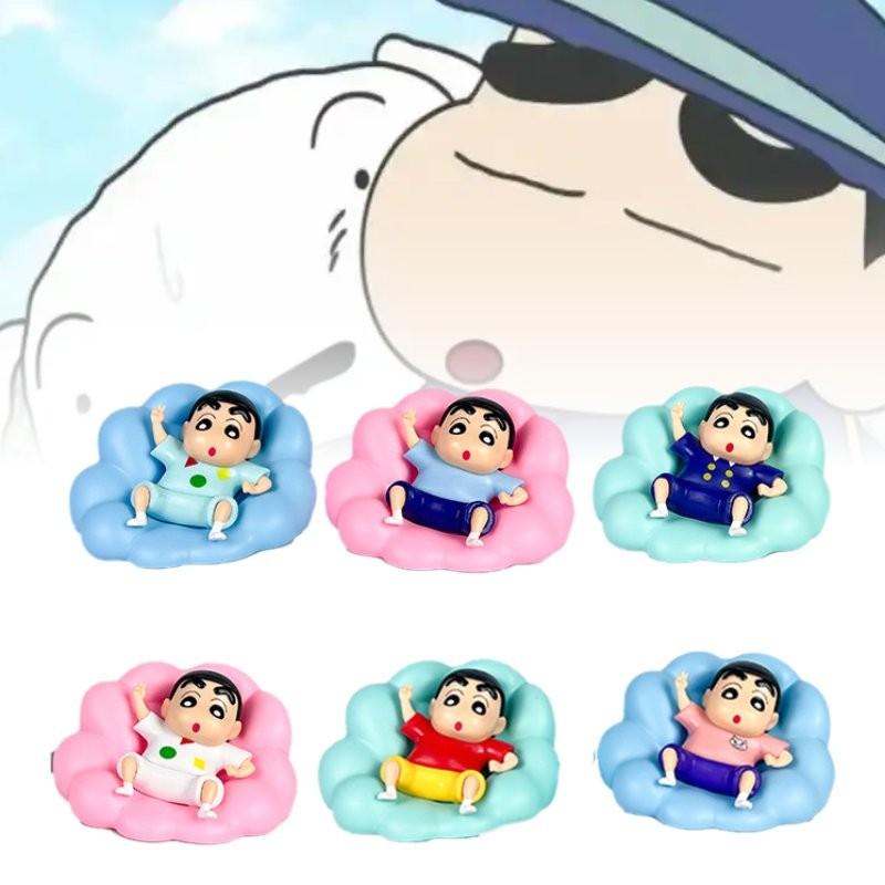Cloud Pajamas 6pcs Crayon Shin Chan Toy Doll Pvc Model Desktop Decor Xmas Gifts