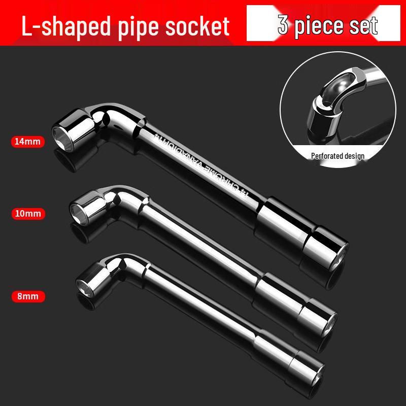 L-Shaped Hexagon Pipe Socket Wrench Tool, 7/8/10/12/14/17mm