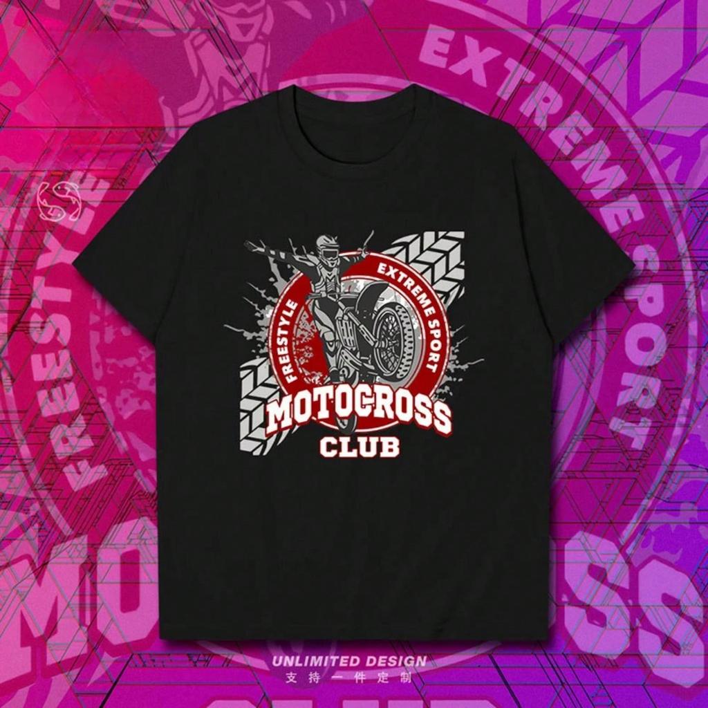 New Motocross Club Icon Printed Graphic T-Shirt Unisex's And Wounisex's Short Sleeve Breathable Motorcycle T-Shirt