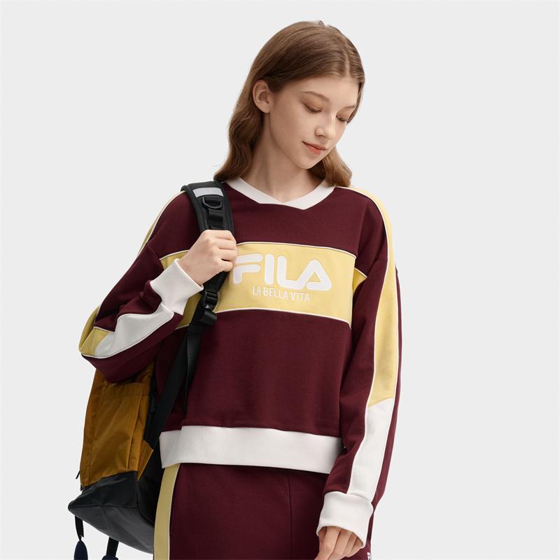 New FILA Sweatshirt Women's Brewed Red F11W439204FWI