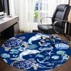 1PC Ocean Life Office Round Area Rug, Mat Suitable For Office, Under Office Chairs Bedroom Living Room Home Decor, Room Deco