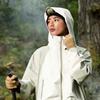Li Ning CF Su Wan Long Jia Breath Series Waterproof Windproof Outdoor Hiking Hard Shell Jacket Women Jacket White AEMU040-2
