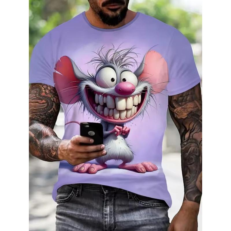 

Футболка с принтом смешного толстого кота, футболка с коротким рукавом, 3D-принт, модная рубашка с круглым вырезом, зеленая, летняя, весенняя, милая одежда XS