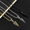 Yousheng Men Necklace Stainless Steel Bone Chain Hip Hop Cool High Gloss Gift Fashion Jewelry Spearhead Pendant Sweater Necklace for Daily
