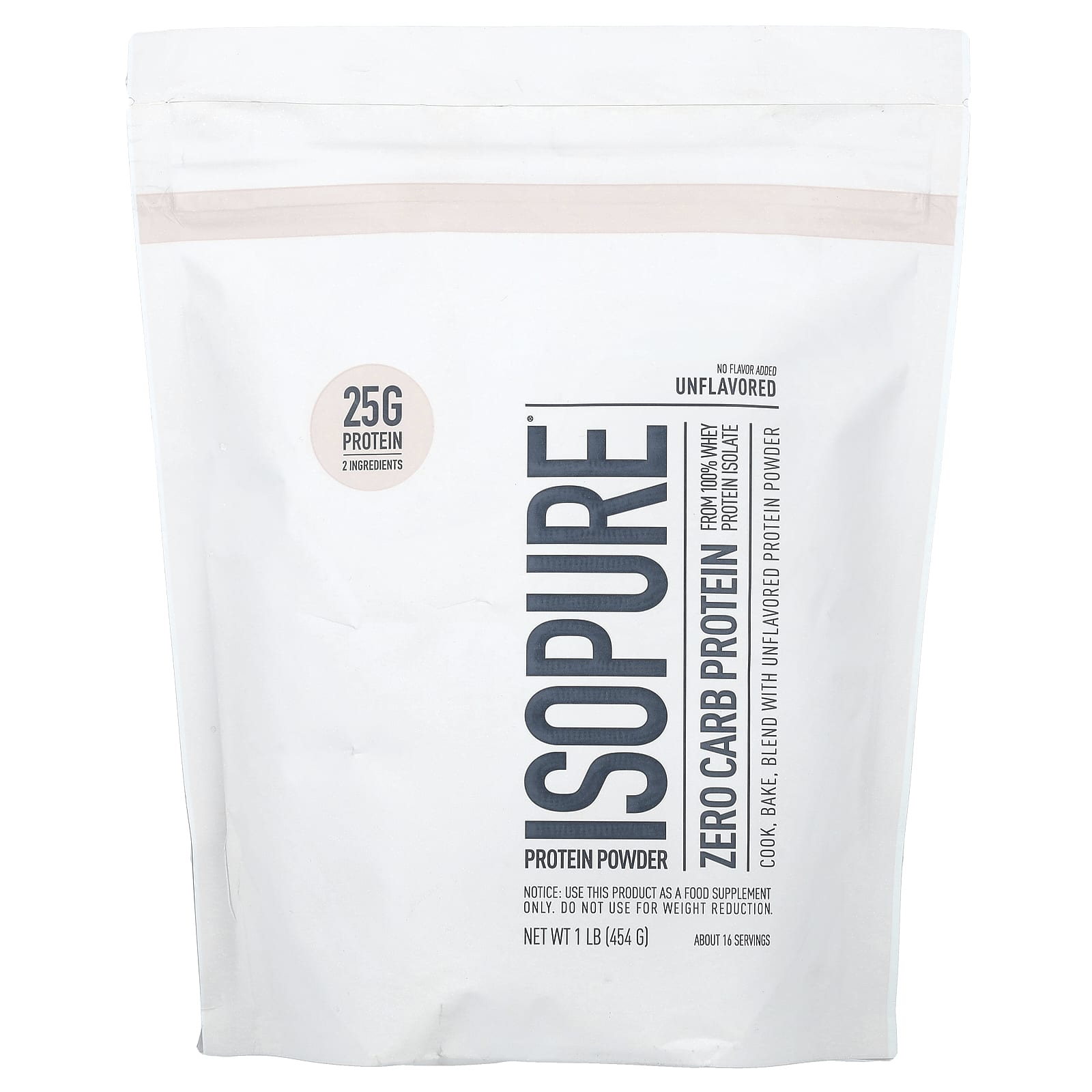 

Zero Carb Protein Powder, Unflavored, 454G (1Lb)