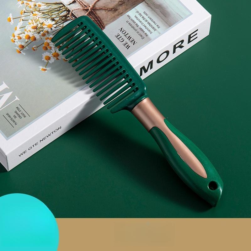 Black and Gold Anti-Static Hair Brush Set with Massage Function for Curly Hair Care