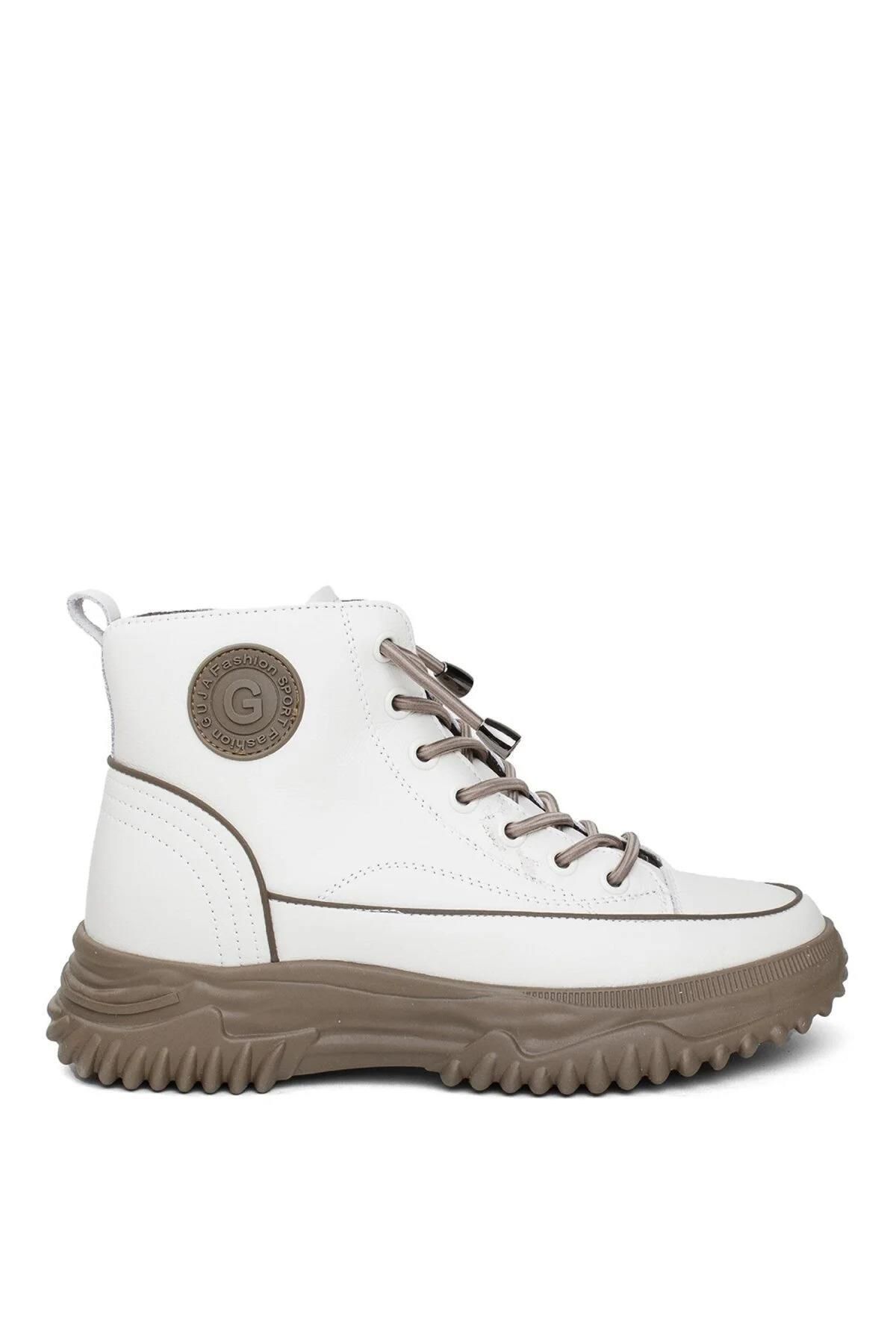 

Women Modern Stylish Fashion Genuine Leather K Rubber Laced Genuine Leather High-Top Sports Boots Women 37