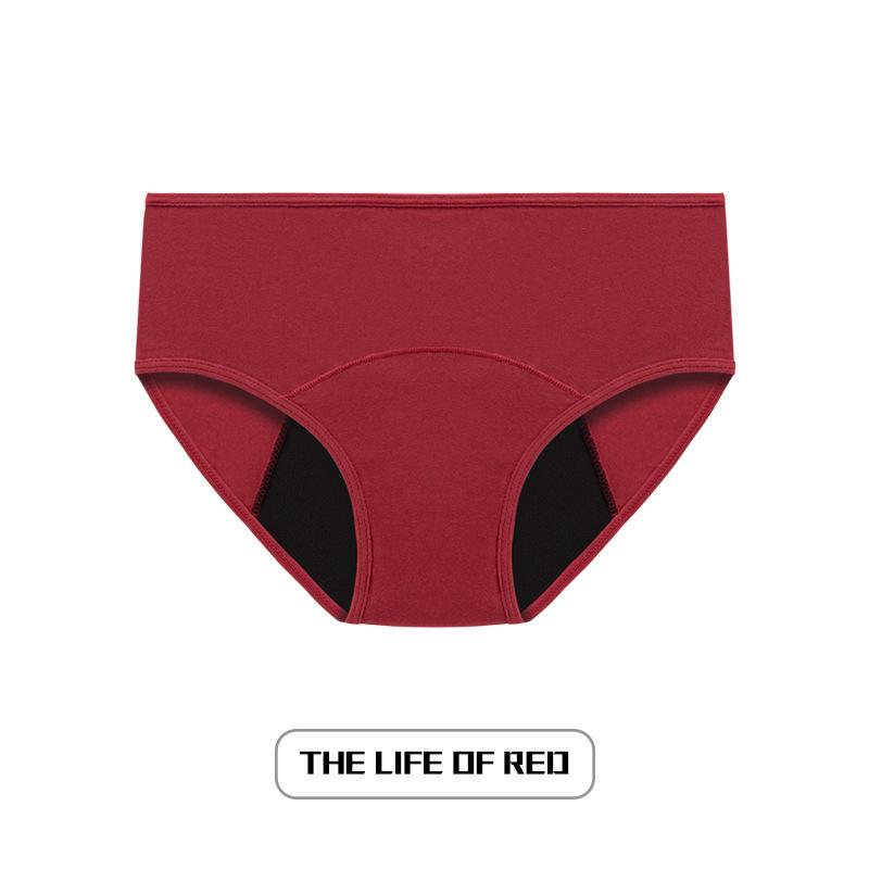 Dámské menstruační kalhotky s barevným lemem, nízký pas, vysoká savost, třívrstvé