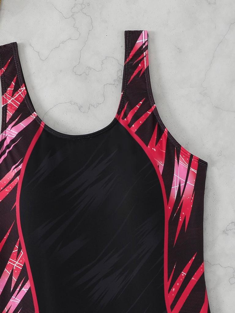 2026 European & American Women's Sexy Printed One-Piece Boxer Swimsuit