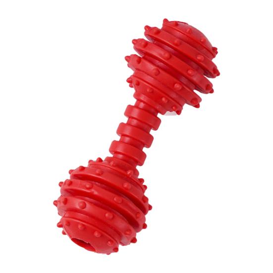 Dog Chew Toy Spiky Barbell Dog Toy with Built-in Bell to Relieve Boredom Interactive Teeth Cleaning Toy for Aggressive Chewers