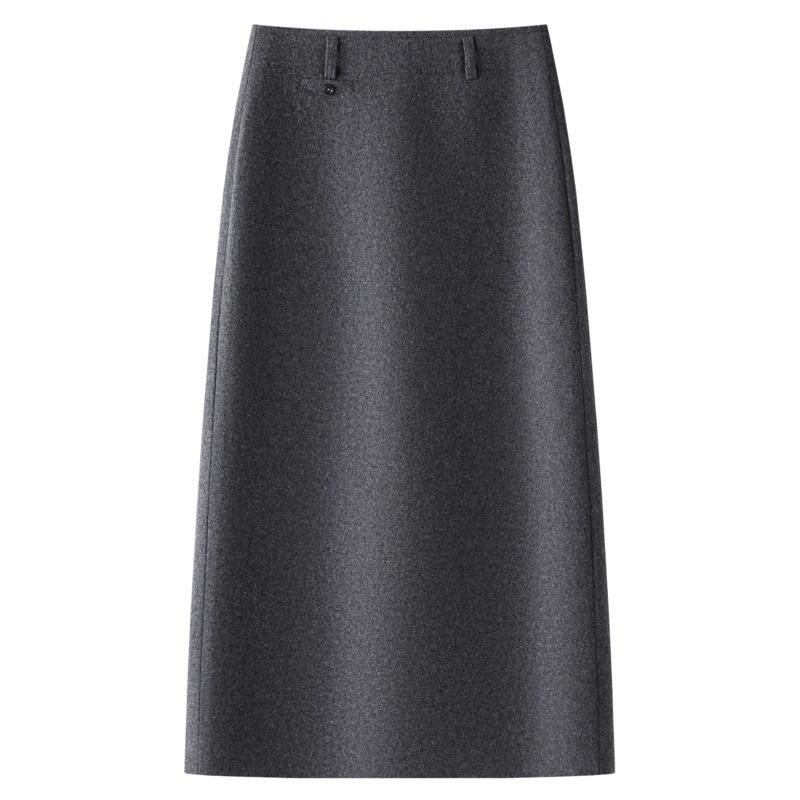 Women's High-Waisted Purple Wool Pencil Skirt - 2025 Autumn/Winter Fashion
