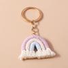 Pretty Three Color Rainbow Key Chain Fashion Knitted Rainbow Keychain  Girl