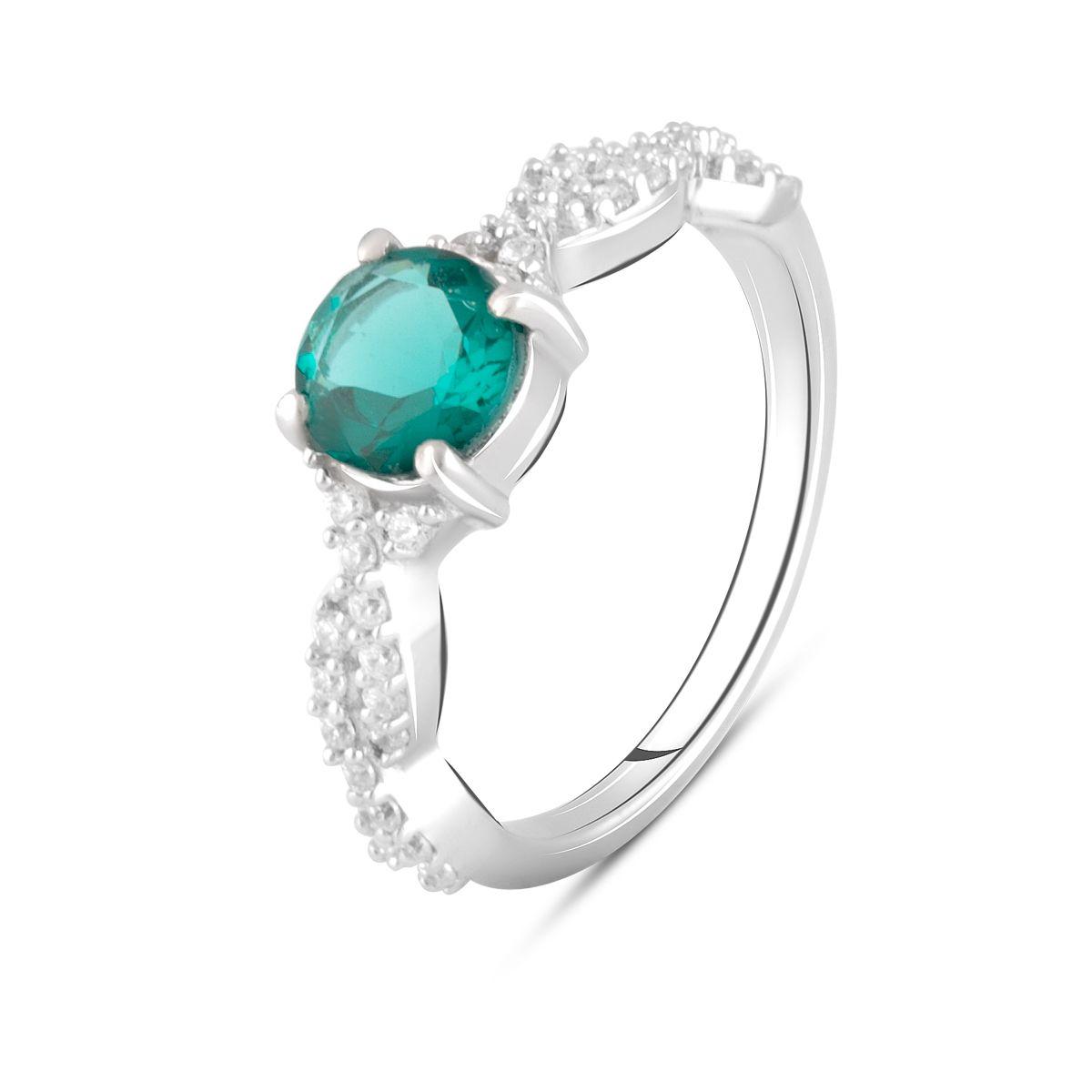 

Срібна каблучка зі смарагдом nano 0.65ct (2092483) 2.35 гр. 925 проби 16.5 смарагдовий