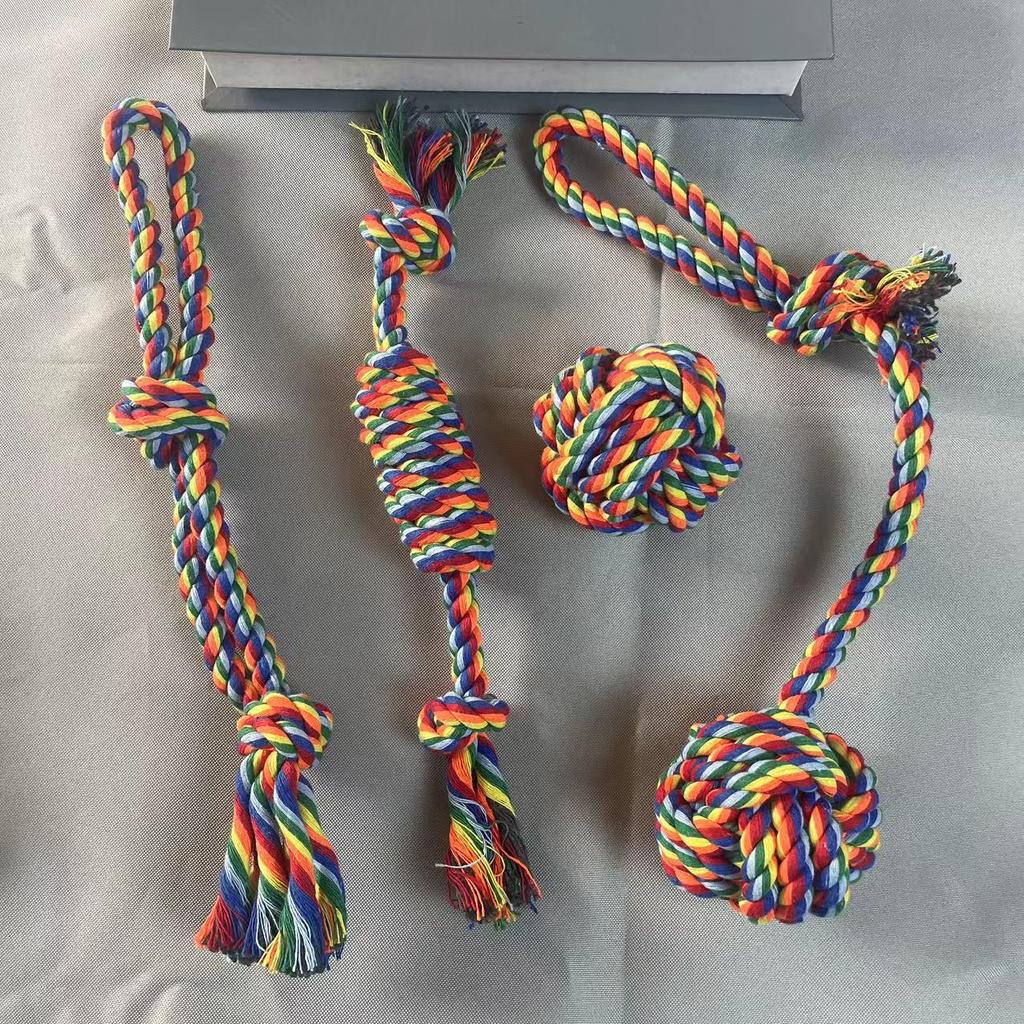 Durable Cotton Rope Knot Toy Set for Small, Medium, Large Dogs