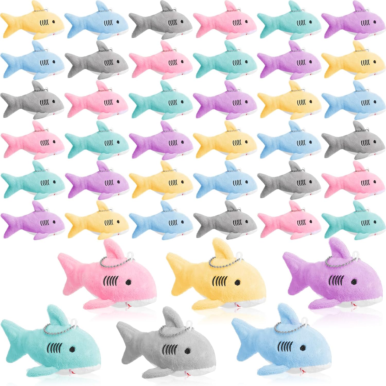 12-4s Haifisch Plüsch Schlüsselanhänger Mini Kuscheltier 10 cm Haifisch Partygeschenke Großhandel Weicher Kleiner Haifisch Schlüsselanhänger Haifisch Rucksack Schlüsselanhänger 12 PCS