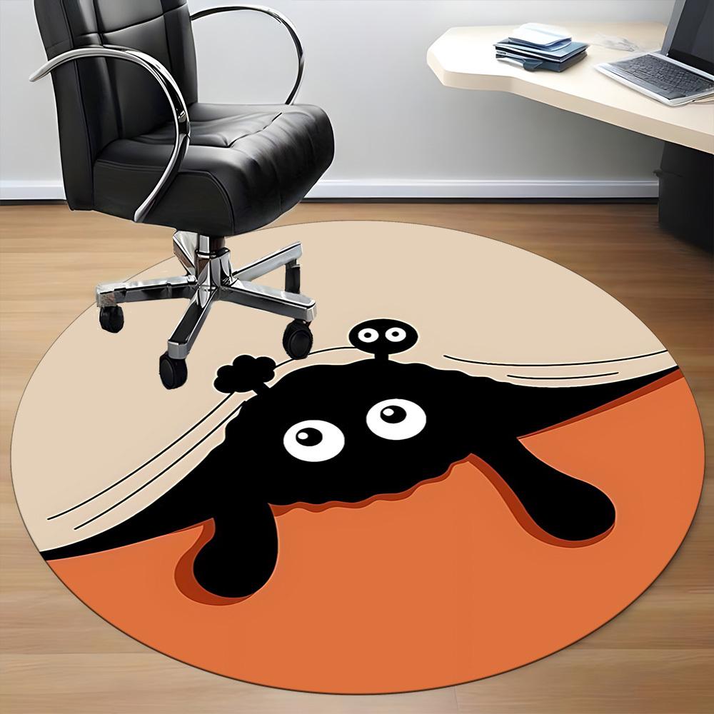 1PC Pocket Elves Office Round Area Rug, Mat Suitable For Office, Under Office Chairs Bedroom Living Room Home Decor, Room Deco