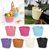 Plastic Wovens Bicycles Basket Detachable Wicker Front Handlebars Bikes Basket