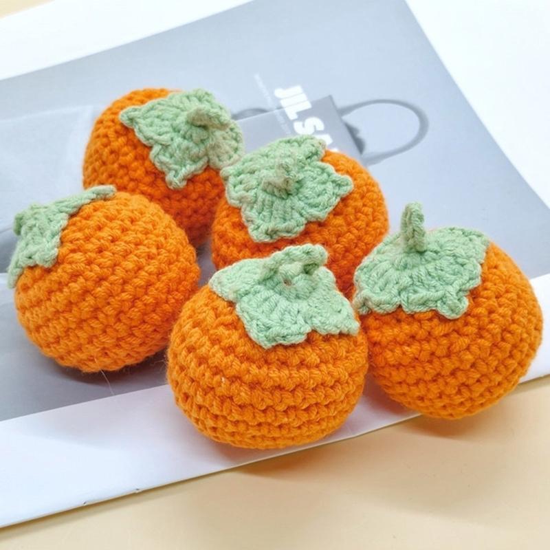 Fashionable Handmade Keychain Accessory Wool Crochted Fruit Pendant Accessories Stylish Women Girls Bag Decoration