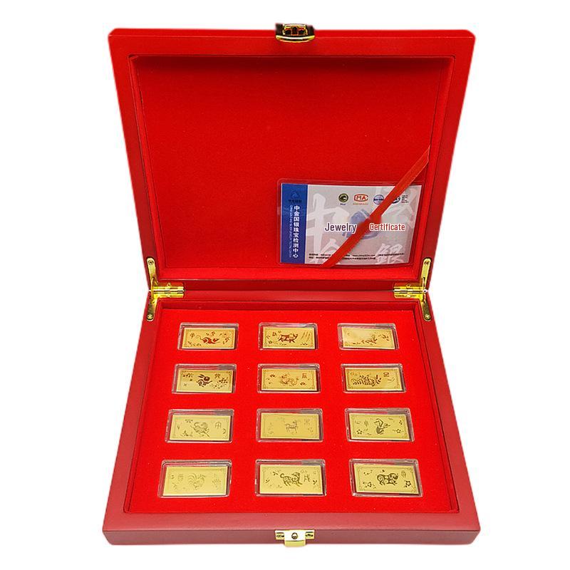 Chinese Zodiac Gold Bars: Commemorative Gift Set for New Year, Weddings & Celebrations