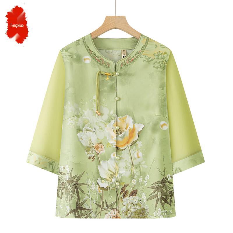 Fengxiao New Chinese Style Summer Top & Set for Elderly Women 2XL