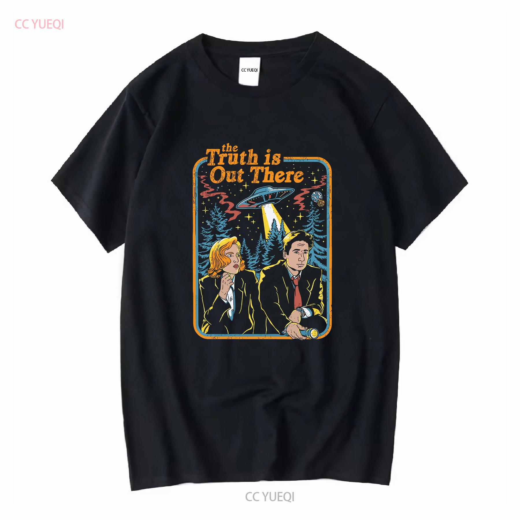 

The Truth Is Out There X FILES T Shirt Fan s Movie Vintage Mulder And Scully vintage Washed designer clothes graphic fashion 4XL