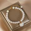 Chinese Style Freshwater Pearl Bracelet Ruyi Safety Lock Bracelet Light Luxury Niche Natural Hetian Jade Pearl Bracelet