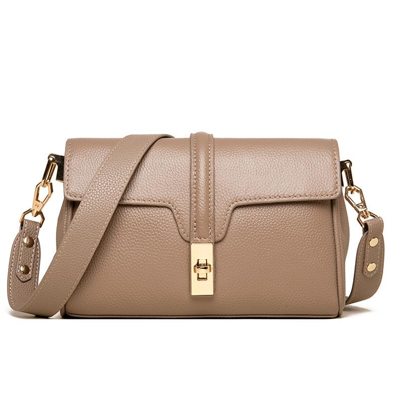 Leather women's bags, high-end new trendy fashion niche one-shoulder messenger bags, first-layer cowhide women's bags