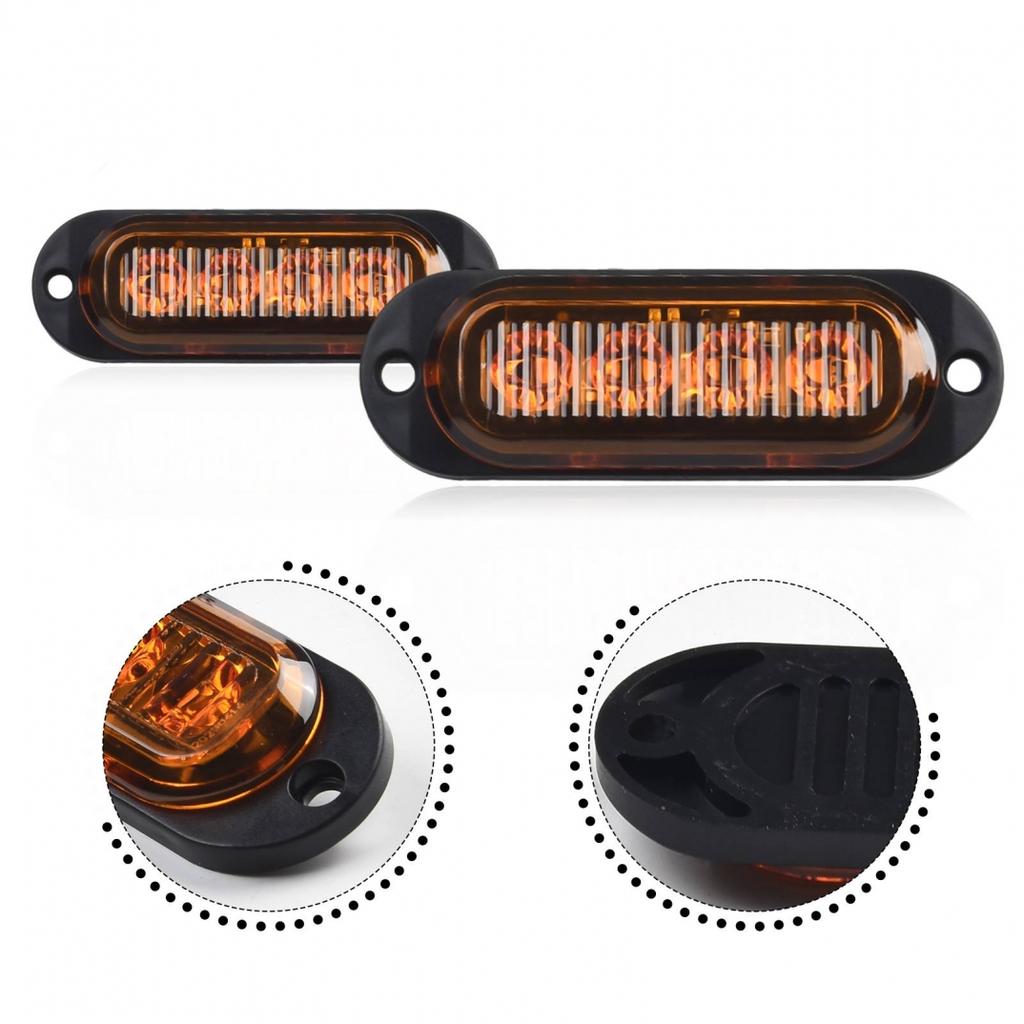 LED Side Marker Lights Yellow Lamp Indicator Parts