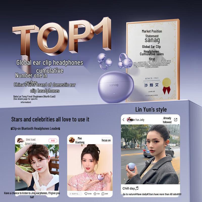 

Saina S7S Open-ear Noise-Cancelling Bluetooth Earbuds