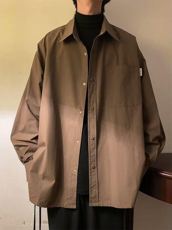 Unisex Japanese Retro Long-Sleeve Casual Shirt: Senior Loose Fit for Spring & Autumn