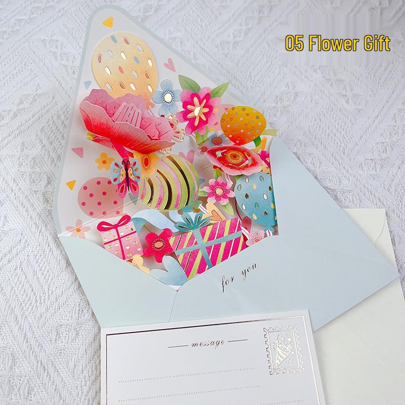 Fleurs Surprise Carte de Vœux 3D Pop-up Thanksgiving - Bénédictions Créatives DIY dans une Enveloppe