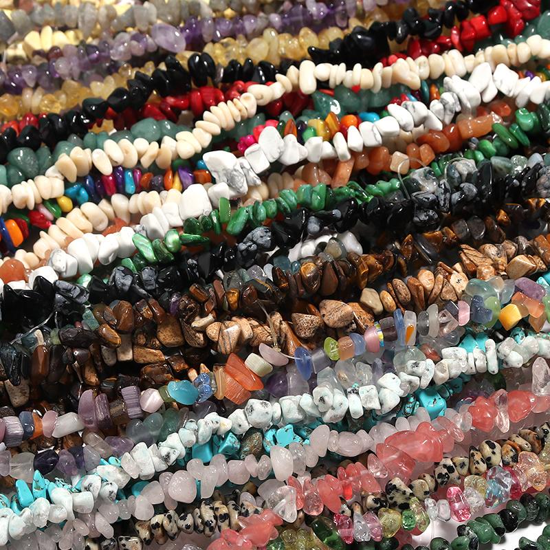 Natural Stone Beads Irregular Crystal Aquamarines Amethysts Gravel Chips Beads For Jewelry Making DIY Bracelet Necklace Accessor