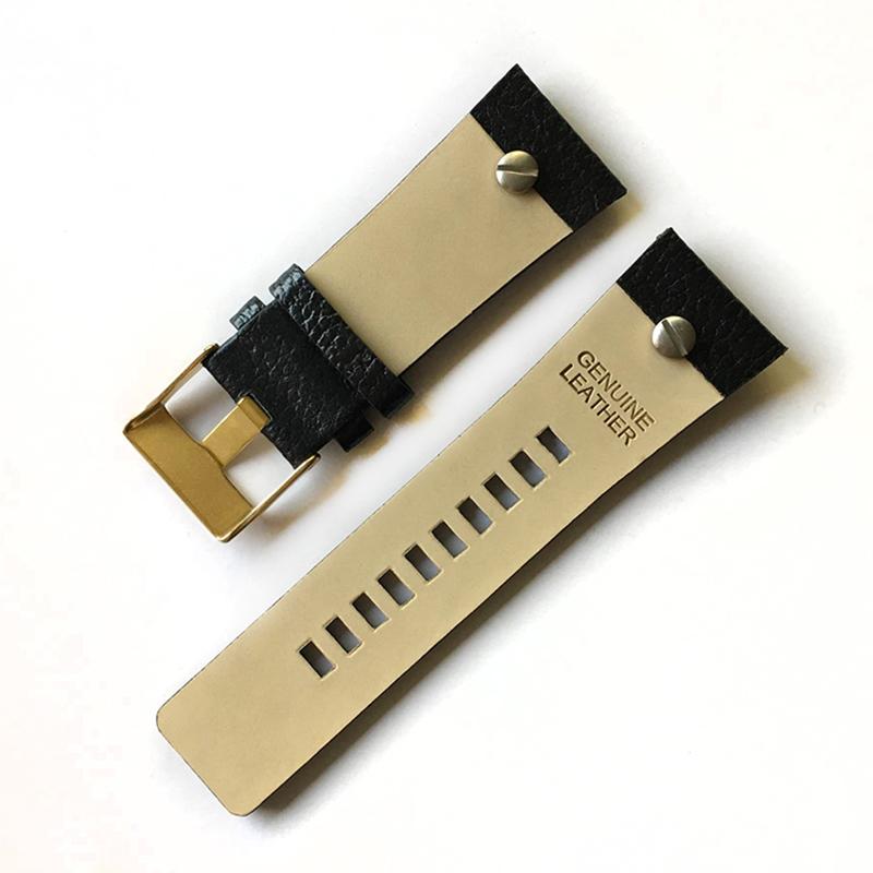 TOP Watchband for DIESEL DZ7313 DZ7333 DZ7311 DZ7371 Watch Strap Cow Leather with Gold Rivet 22 24 26 27 28 30mm Genuine Leather