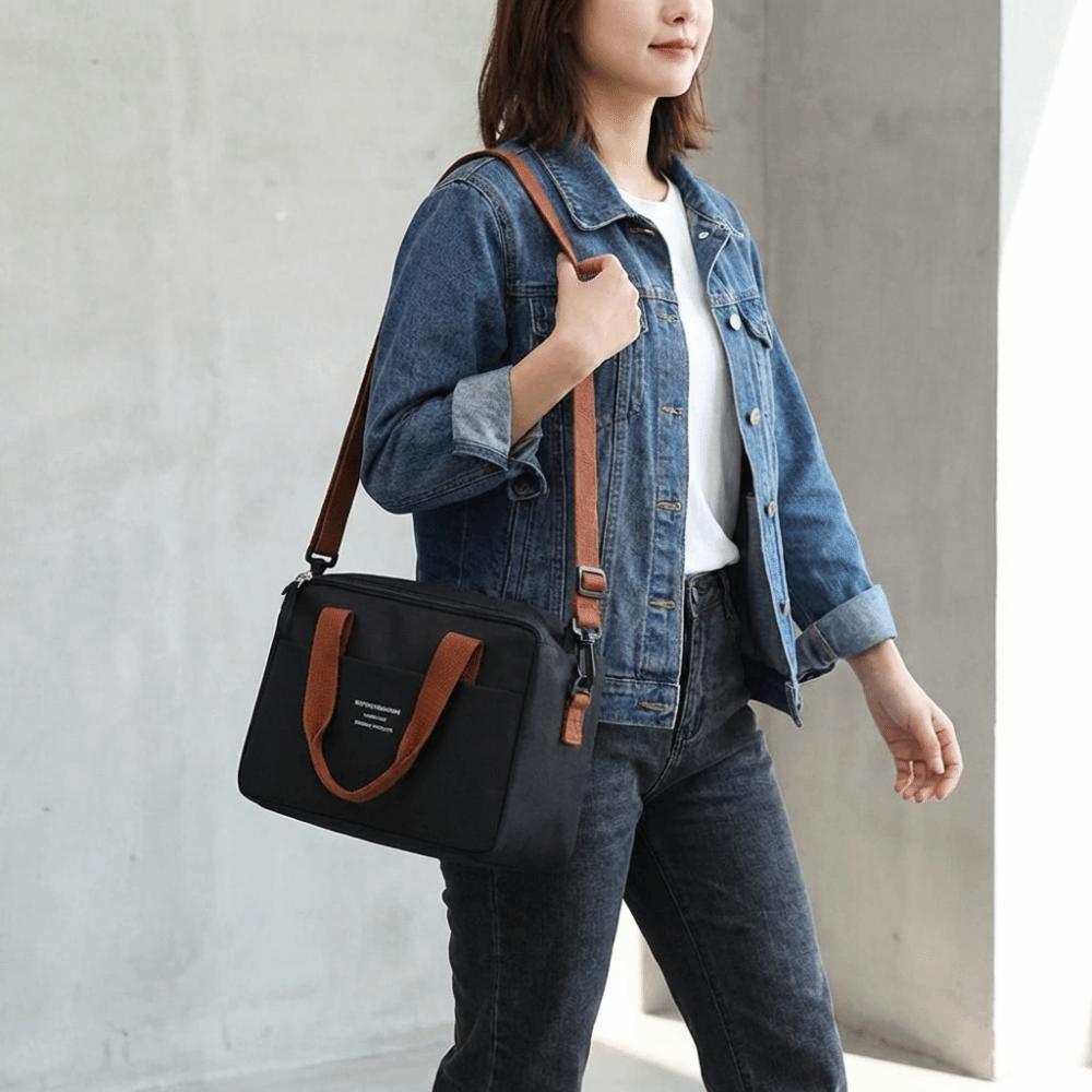 Solid Color Portable Lunch Bag Large Capacity Waterproof Thermal Insulated Lunch Box Picnic Cooler Bags Oxford Cloth