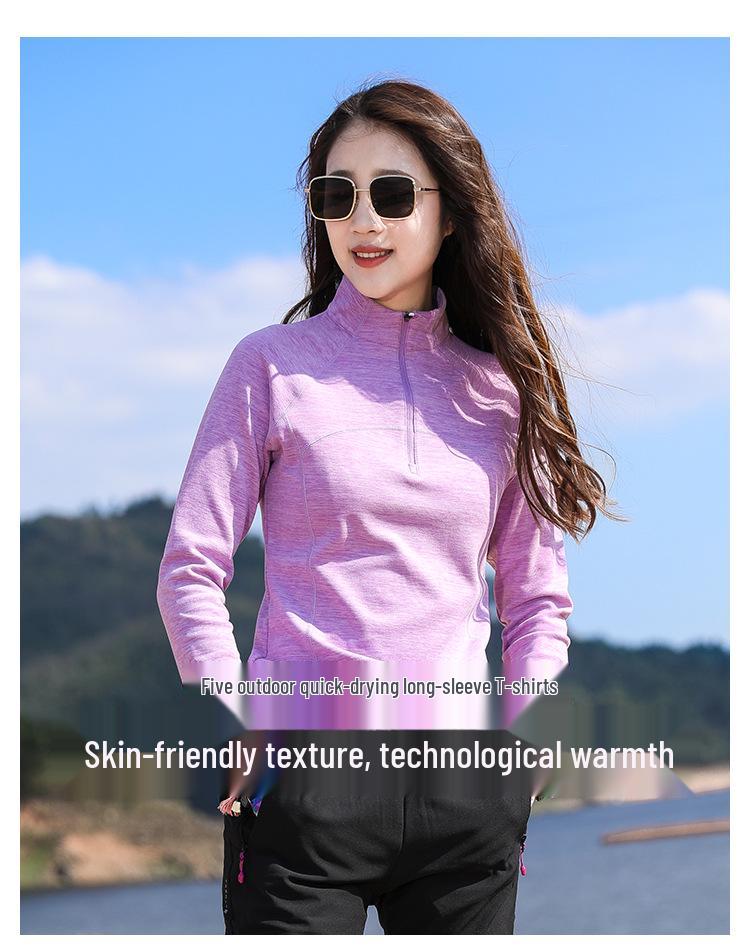 Women's Outdoor Fleece Jacket - Long Sleeve Base Layer for Hiking & Mountaineering