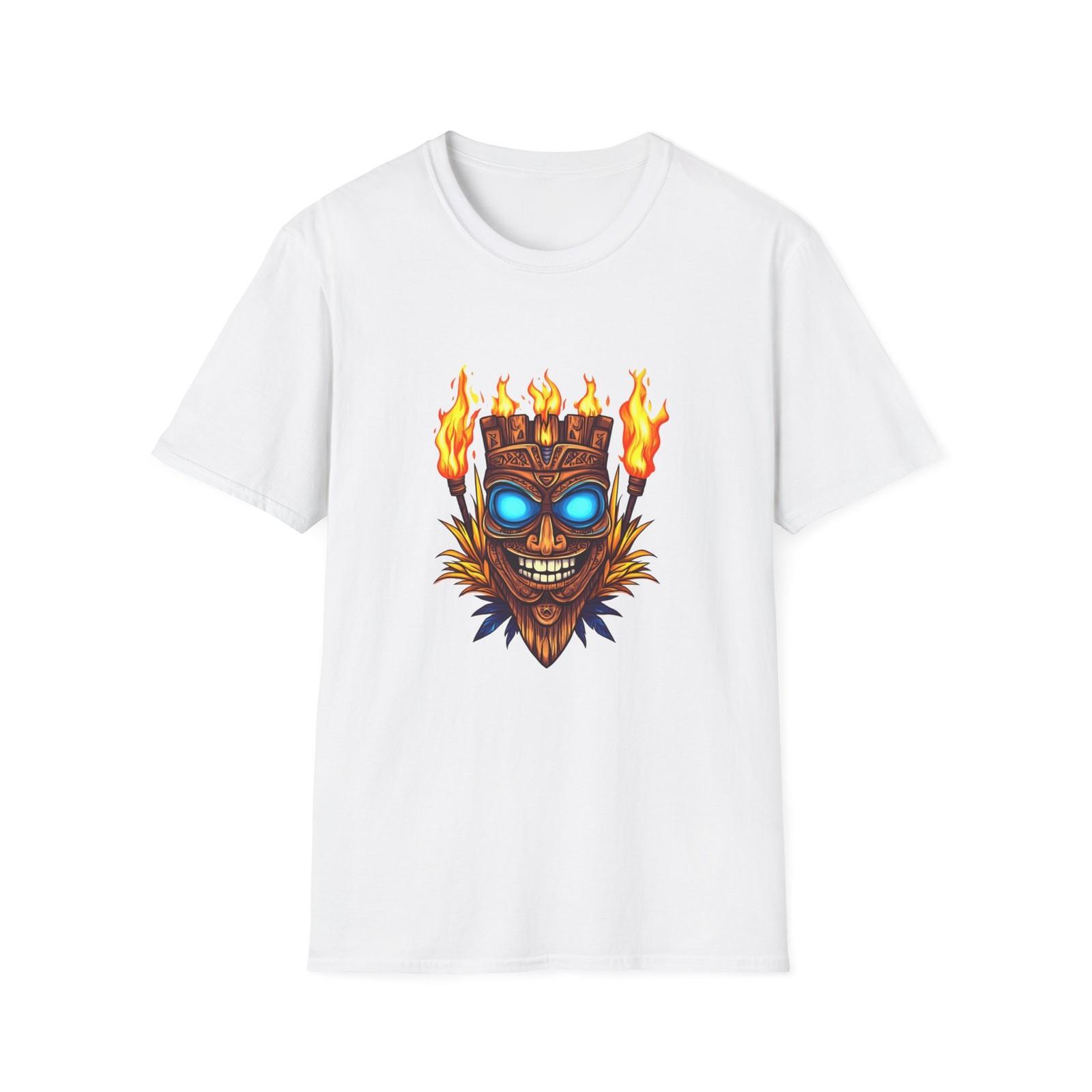 

Fiery Skull Graphic T-Shirt, Unisex Tee, Casual Wear, Festival Apparel, [...] 5XL різнокольоровий