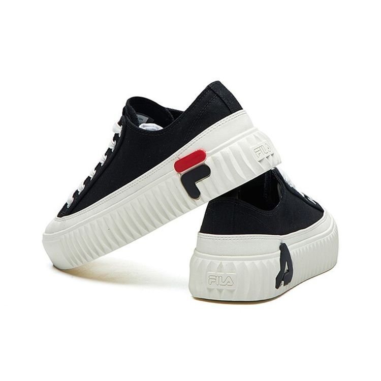 Fila Gear Canvas Slip Resistant Durable Lightweight Low Top Skate Shoes Women Sneakers Black F12W124342FBK